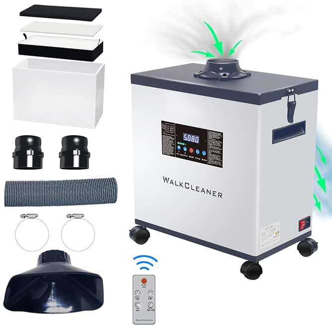 Fume extractor for laser engraver,Laser Fume Extractor Smoke Purifier Smoke Absorber Remover,Solder Fume Extractor,Carbon and HEPA Filter,4-Stage Filtration,99.98% Purification Rate
