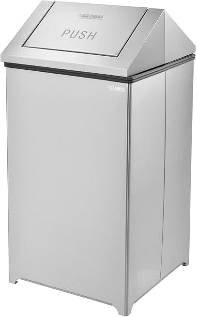 Global Industrial 40 Gallon Stainless Steel Swing Top Receptacle