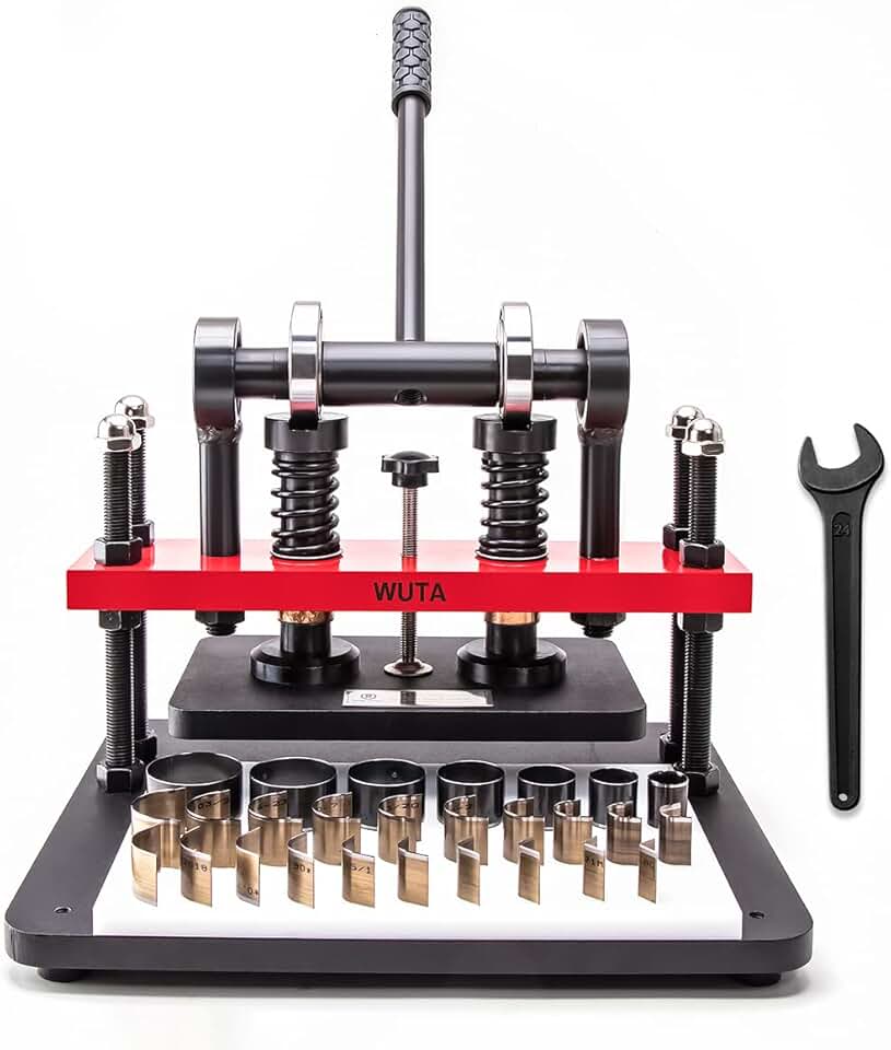 Die Cutting Machine Manual Die Cutter Embossing Machine Leather Hand Press Mold Leather Cutting Machines for Handmade DIY Leather Craft (Large-38cm x 31.5cm)