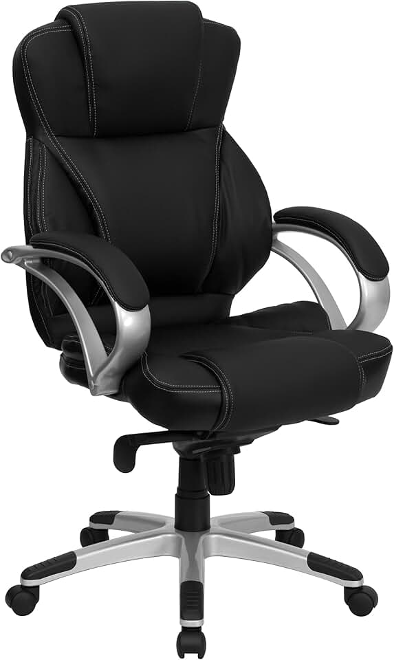 Flash Furniture Hawkins High Back Black LeatherSoft Contemporary Executive Swivel Ergonomic Office Chair