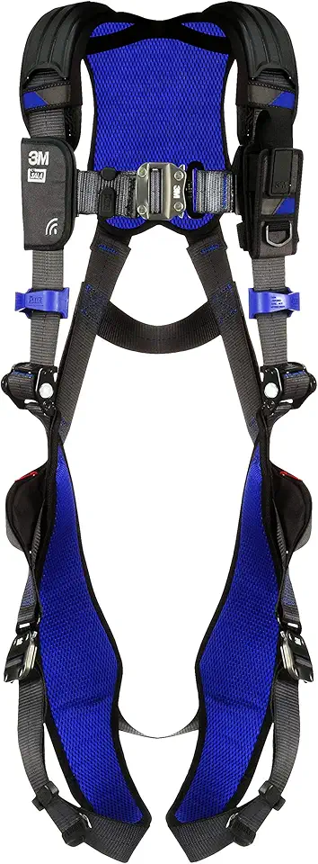 3M 1113013 DBI-SALA ExoFit X300 Comfort Vest Safety Harness Fall Protection, OSHA, ANSI, General Industry, Aluminum Back D-Ring, Auto-Locking Quick Connect Leg and Chest Straps, 2X