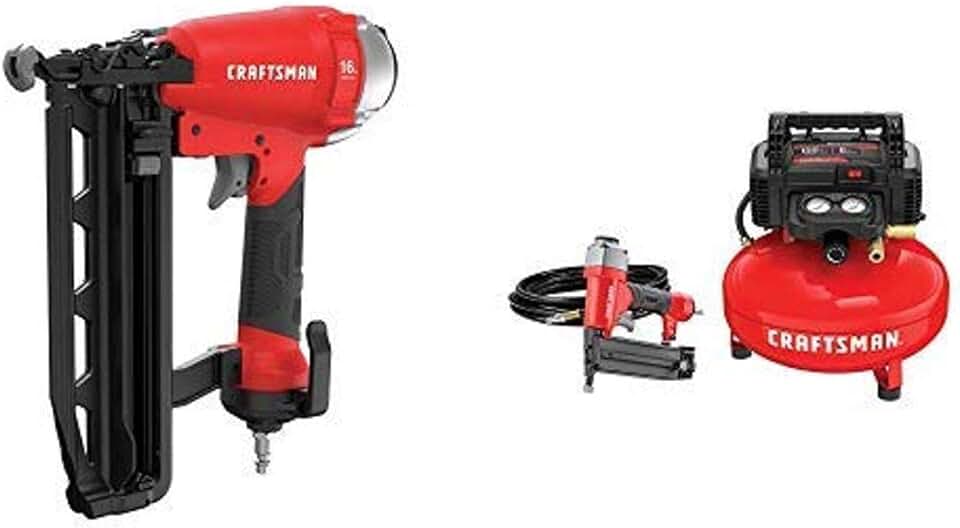 CRAFTSMAN 16GA Finish Nailer with Air Compressor Combo Kit, 1 Tool (CMPFN16K & CMEC1KIT18)