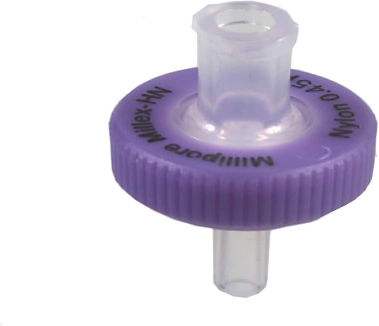 SLHNX13NL Nylon Hydrophilic Overmolded Millex-HN Non-Sterile Syringe Filter Unit, 0.45 Micron, 13mm Diameter, Purple (Pack of 100)
