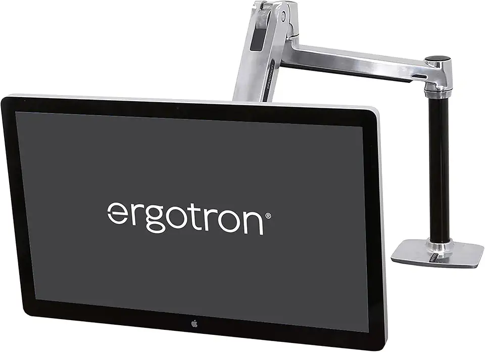 Ergotron – LX HD Sit-Stand Single Monitor Arm, VESA Desk Mount – for Monitors Up to 49 Inches, 14 to 30 lbs – Polished Aluminum