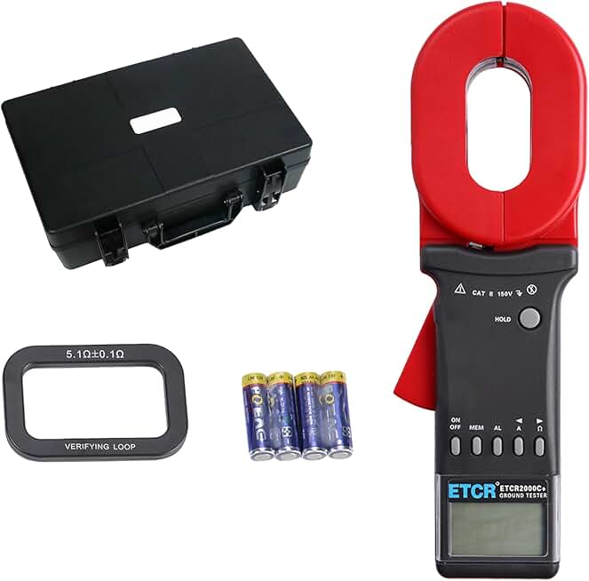 ETCR2000C+ Clamp Digital Ground Earth Resistance Meter Tester 0.01-1200Ω | 0.00mA-20.0A | Clamp Size 65mm×32mm