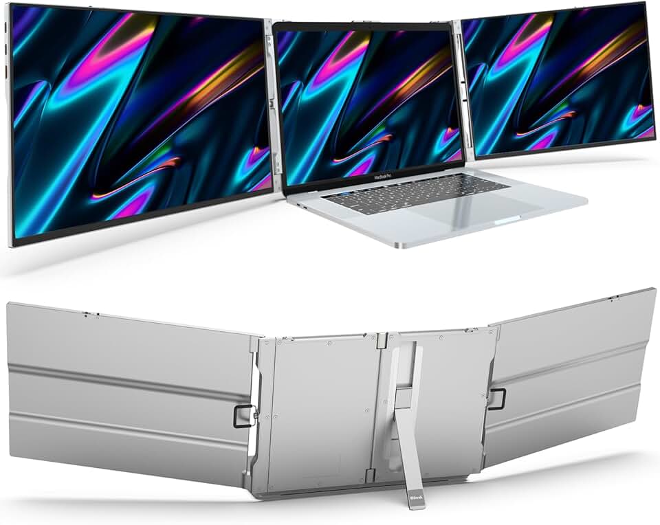 Oiiwak 15'' Triple Portable Monitor for 13.3-16