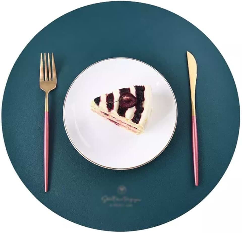 Round Placemat for Restaurant Table Mat Coaster Home Kitchen Bowl Plate Heat Insulation Pad(D)