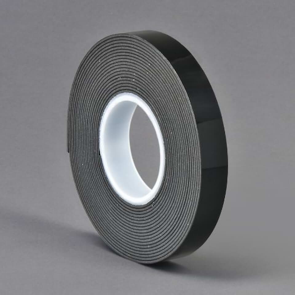 3M 4949 VHB Tape in Black - 12 in. x 15 ft. Double Sided, Acrylic Adhesive Tape Roll with Viscoelastic Foam Core