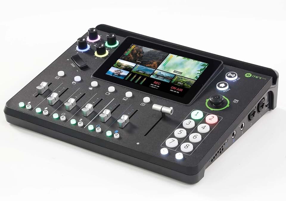 RGBlink Mini-mx, Professional Video Mixer Switcher 4K Multi-Cam Video Switcher with 5.5-inch Display Production Solution for Live Streaming and Gaming, Podcasting, Music Production, Content Creation