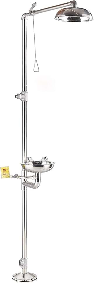 Combination Emergency Eyewash Shower Station Eye and Face Wash Washer Station 304 Stanless Steel with Eye Wash Sign for Lab and Industrial Use (Size : 2300x650x320mm)
