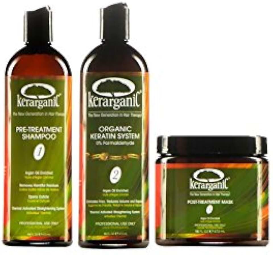 Keratin Treatment Set - Organic - Formaldehyde Free - 16 Fl Oz by KERARGANIC