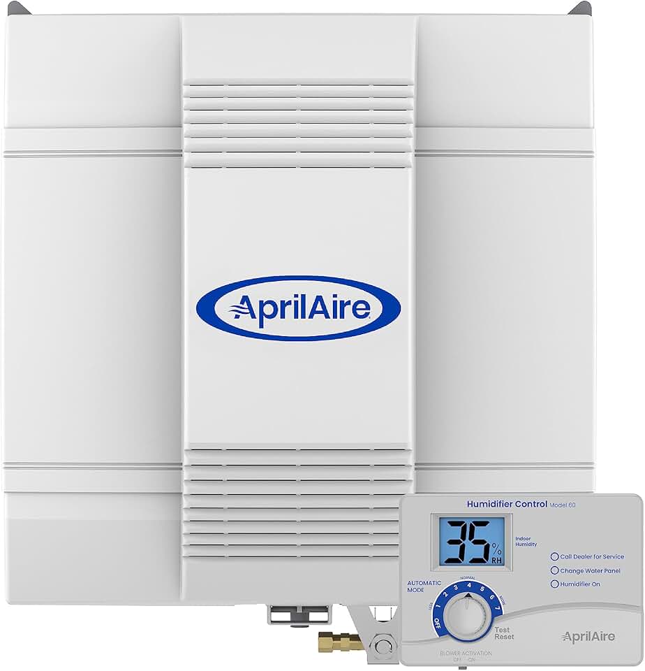 AprilAire 700 Whole-House Humidifier, Automatic Fan Powered Furnace Humidifier, Large Capacity Whole-House Humidifier for Homes up to 5,300 Sq. Ft., White