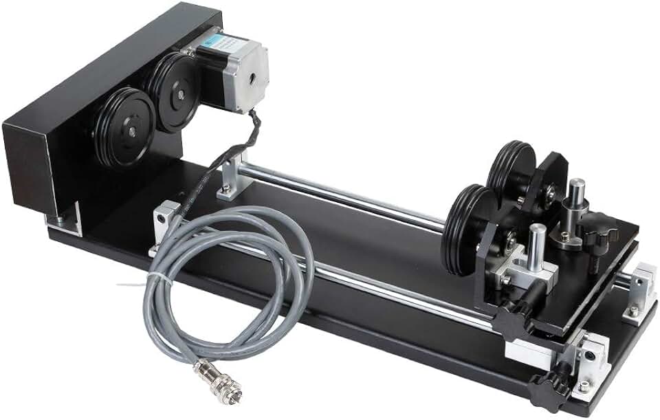 Co2 Laser Rotary Attachment Rotary Axis 2 Axis CNC Laser Rotary Attachment with Nema 23 2-Phase Stepper Motor(Roller-4 Pin)