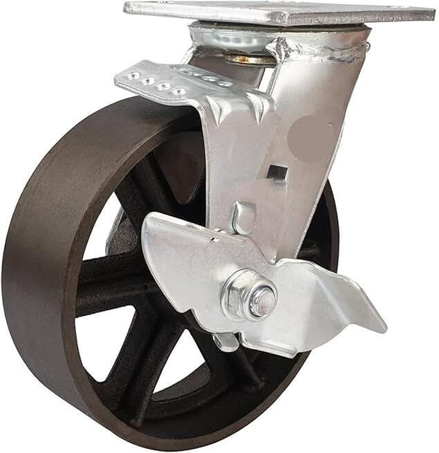 6-inch Side Brake Movable Wheel Logistics Tool Handling Turnover Car Universal 1Pcs