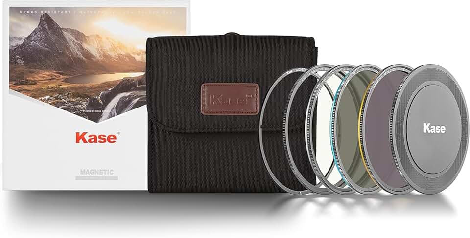 Kase Wolverine Revolution 86mm Entry Filter Kit Magnetic Shockproof Tempered Optical Glass w Color Coded Rings inc CPL ND8 ND64 Lens Cap & Case