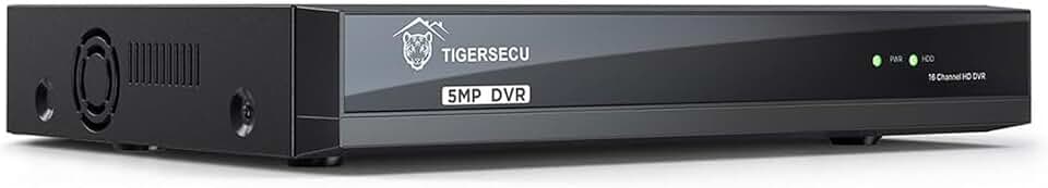 TIGERSECU Ultra HD 5MP 16-Channel Hybrid 5-in-1 DVR Security Recorder Without Hard Drive, for 16 Analog/TVI/AHD/CVI and 16 IP Security Cameras (Cameras Not Included)
