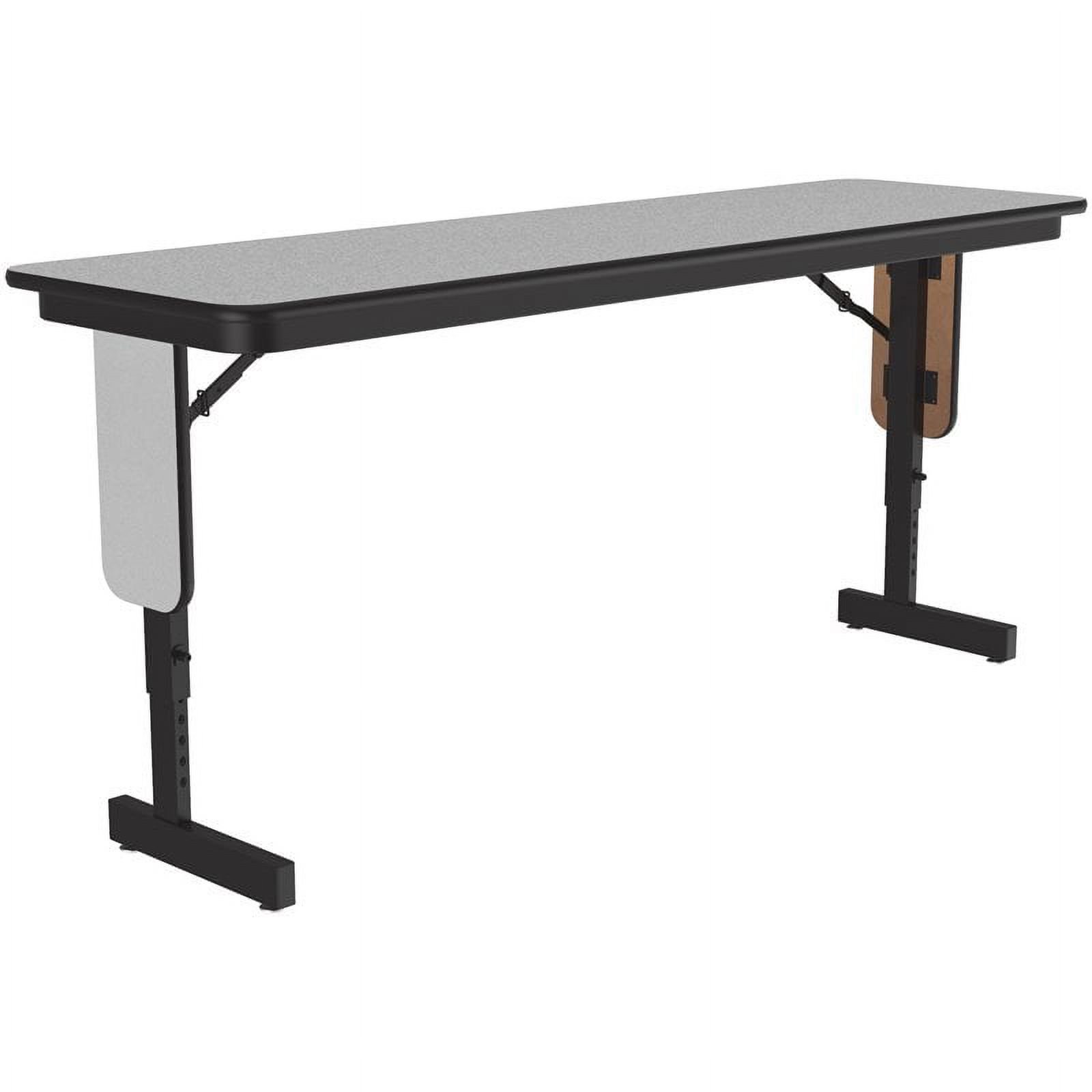 Pemberly Row Contemporary Metal & Wood Folding Seminar Table in Gray Granite