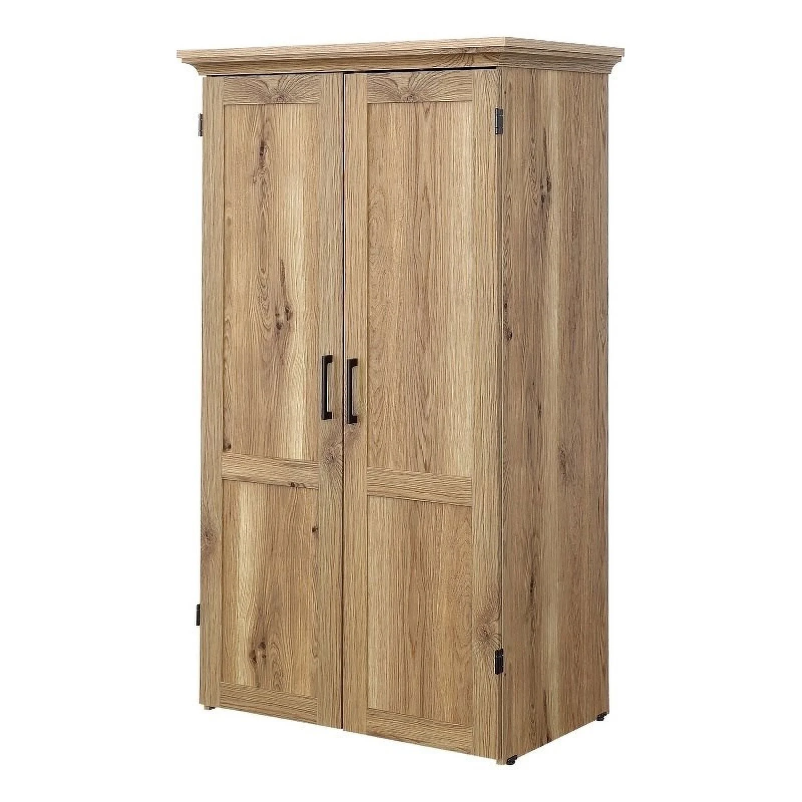 Pemberly Row Engineered Wood Multi-Purpose Armoire in Timber Oak Finish