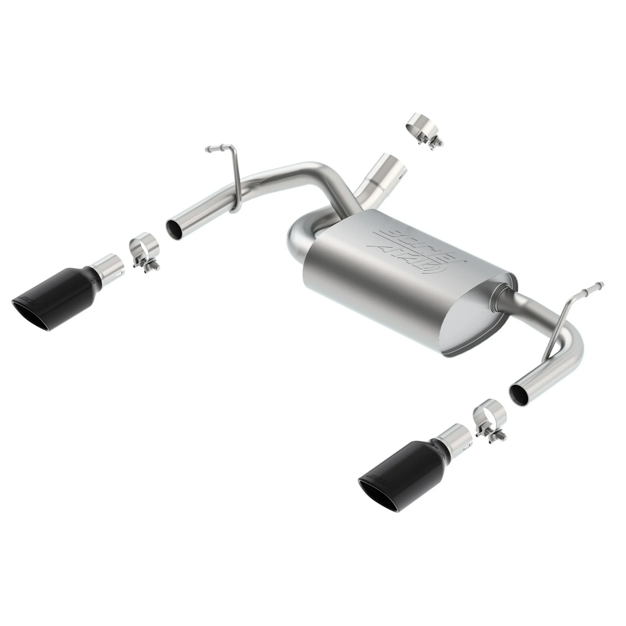 Borla 11860BC ATAK Axle-Back Exhaust System Fits 12-18 Wrangler (JK) Fits select: 2015-2018 JEEP WRANGLER UNLIMITED, 2012-2014 JEEP WRANGLER