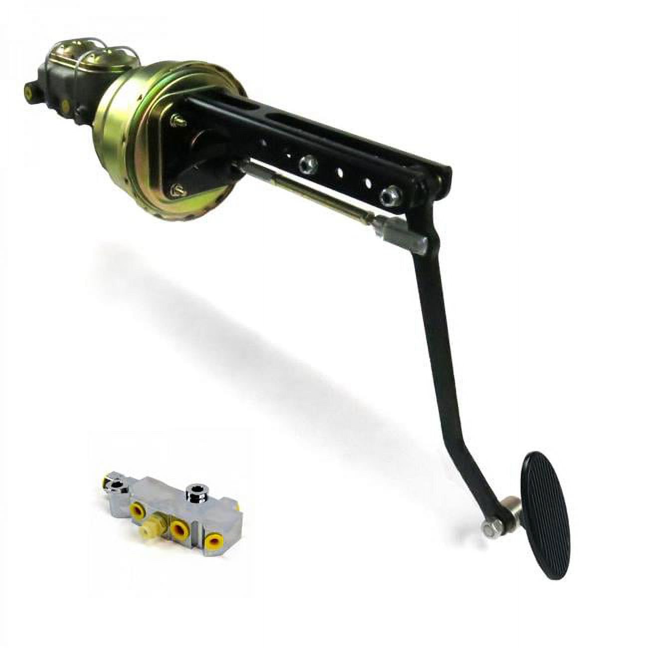 Helix Suspension  Universal Adjustable FW 8 in. Dual Brake Pedal kit with Disc & Disc Small Oval Black Pad