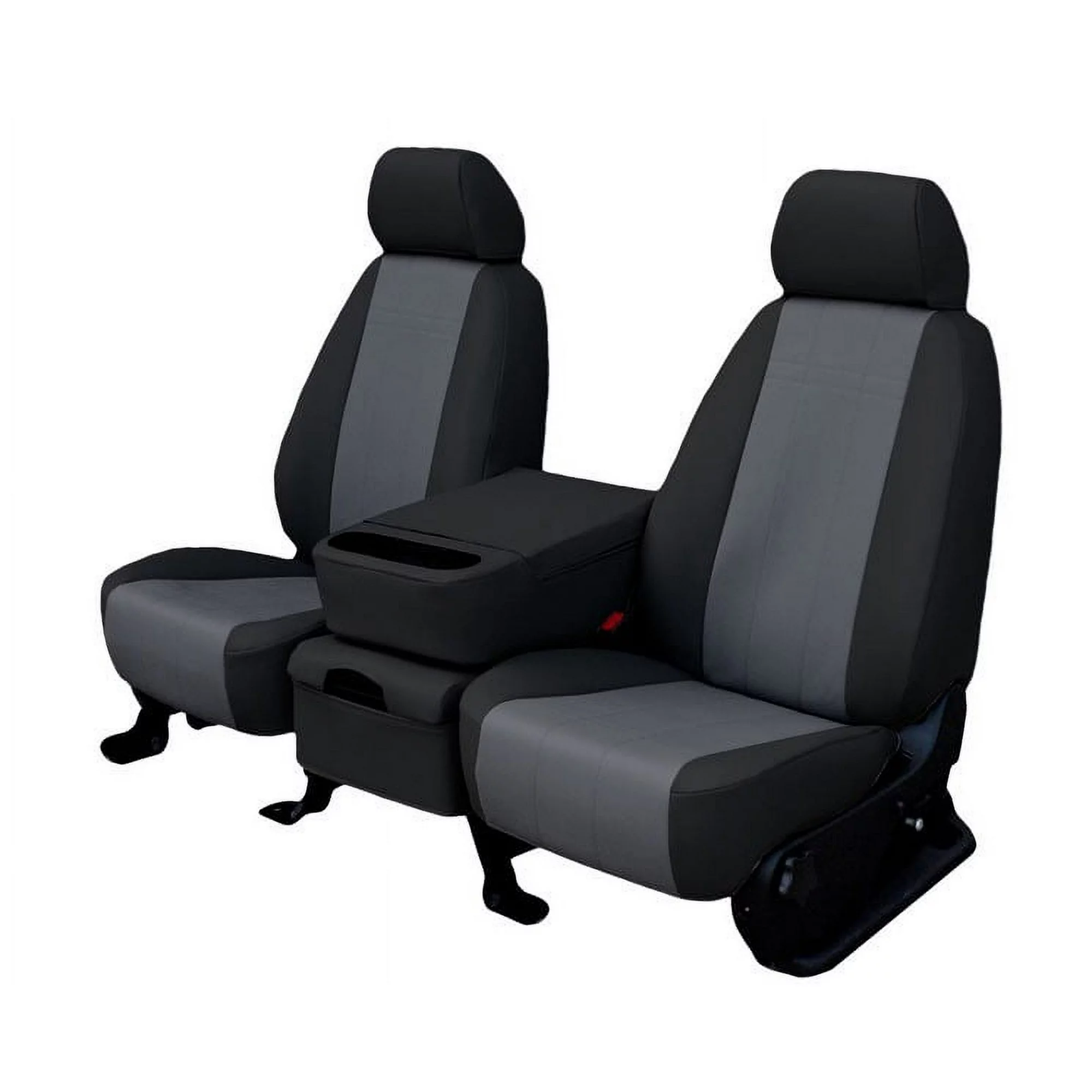 CalTrend Front Buckets Faux Leather Seat Covers for 2014-2017 Jeep Patriot - JP221-03LB Charcoal Insert with Black Trim