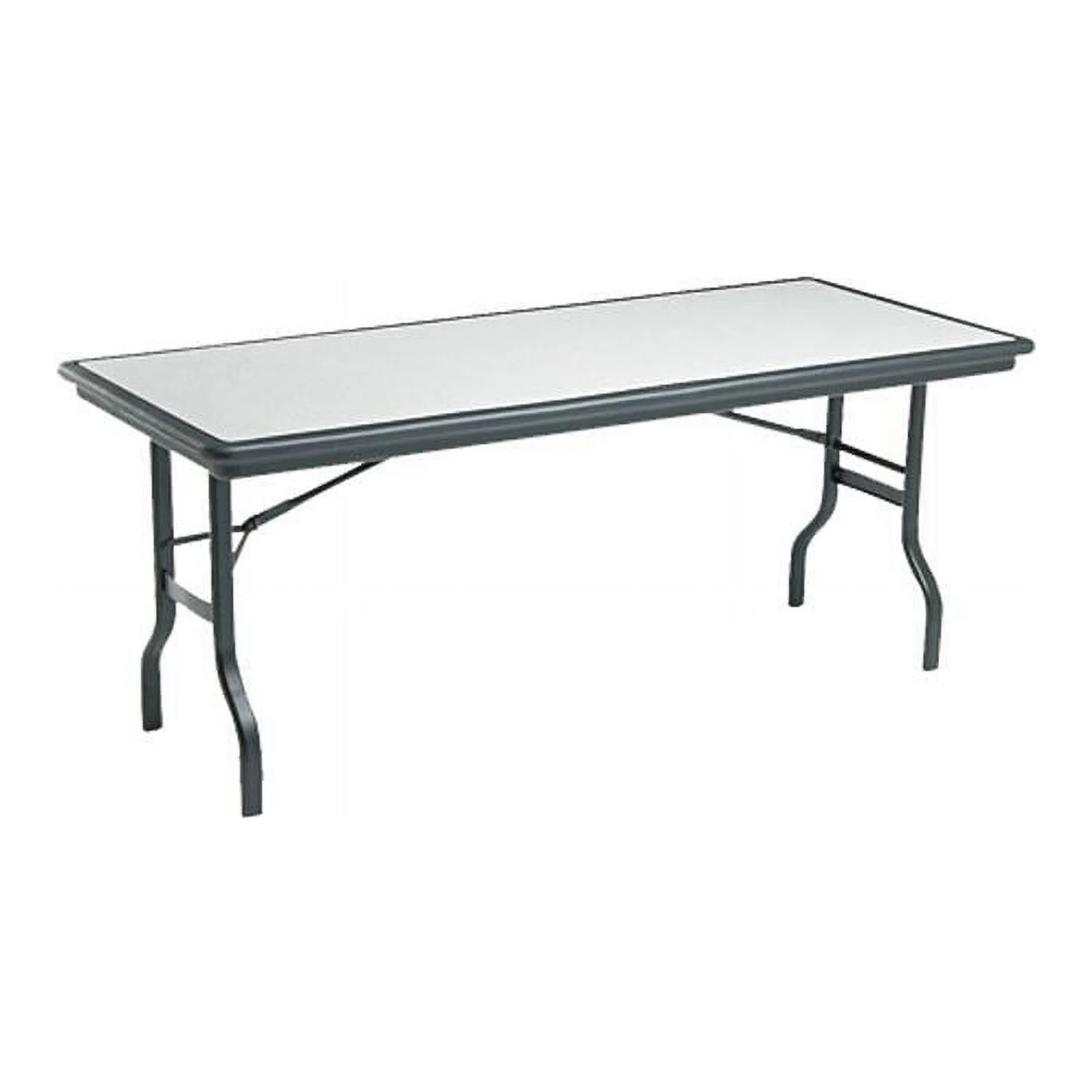 IndestrucTables Resin Rectangular Folding Table 72w x 30d x 29h Granite/Black