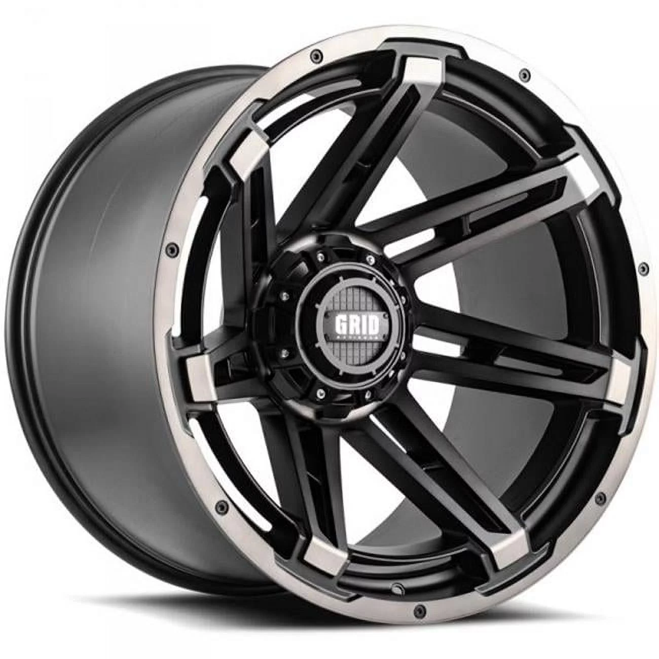 B189237T15 18 in. Dia. x 9 in. GD12 15 mm Offset, 6 x 135 mm Wheel with Matte Black Lip, Dark Tint