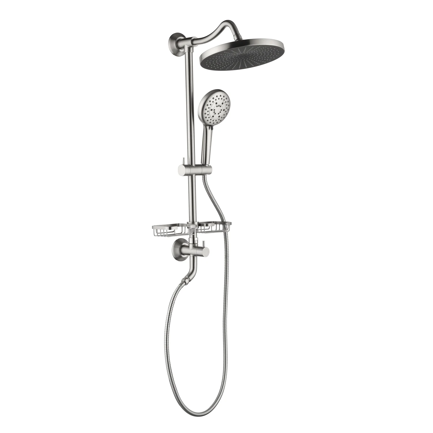 JDZDESIGN ShowerSpas Shower System  with 10” Rain Showerhead  4-  Shower  Adjustable Slide  and Soap Dish  Matte Black Finish