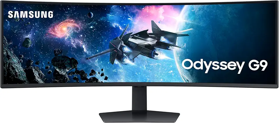 SAMSUNG 49-Inch Odyssey G9 Series DQHD 1000R Curved Gaming Monitor, 1ms(GtG), VESA DisplayHDR 1000, 240Hz, AMD FreeSync Premium Pro, Height Adjustable Stand, LS49CG954ENXZA, 2024