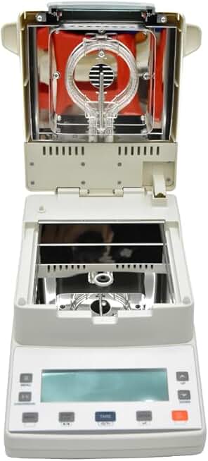 Halogen Moisture Meter Analyzer Lab Moisture Balances Rapid Halogen Heating Moisture Analyzer With Capacity 110g/5mg Moisture Range 0-100.00% Readability 0.10% Temp.Range 40-199℃ RS232 Interface