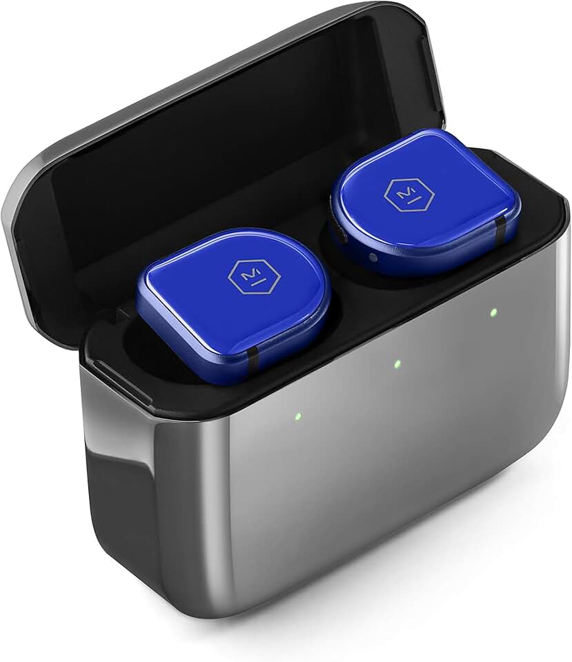 Master & Dynamic MW08 True Wireless Earphones (Blue Ceramic/Polished Graphite Case)