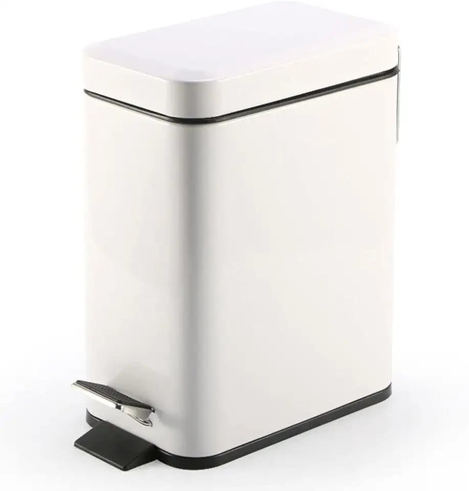 Trash Can with Silence Lid Rectangular Trash Can Garbage Storage Bins for Kitchen Bathroom Room Trash Can(D)