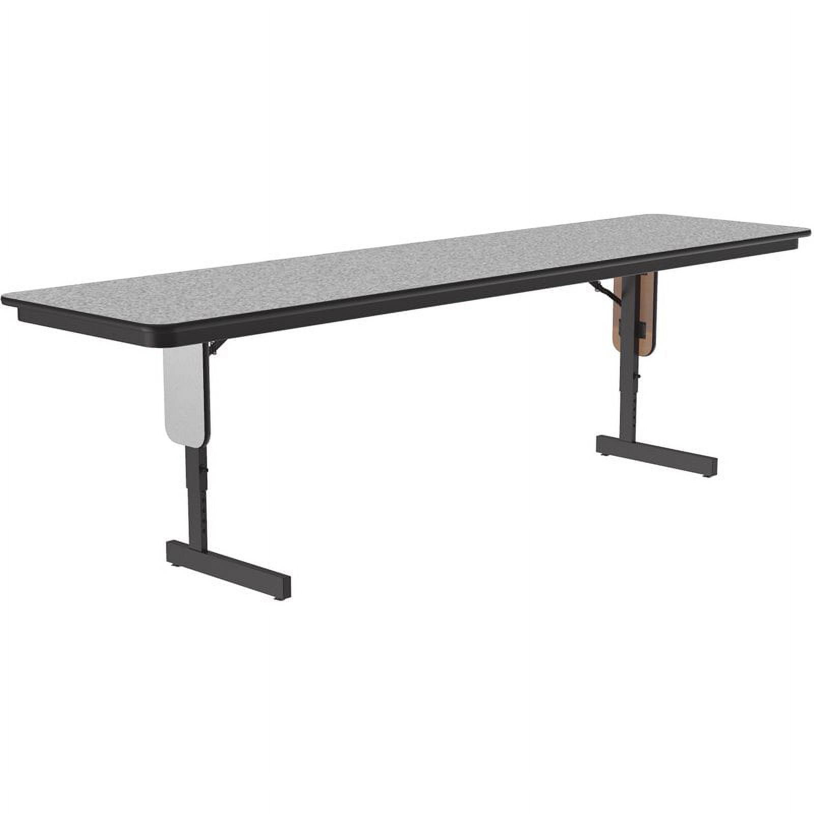 Pemberly Row Adjustable Height Metal/Wood Folding Seminar Table in Gray Granite