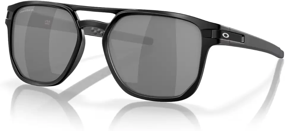 Oakley Latch Beta Sunglasses Matte Black with Prizm Black Polarized Lens + Sticker