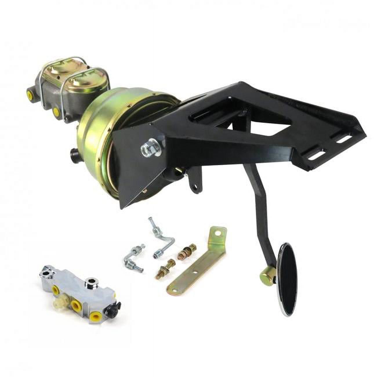 Helix Suspension Brakes & Steering  55-59 Chevy Truck Firewall 7 in. Dual Brake Pedal Kit Disc & Drum Large Oval Chrome Pad