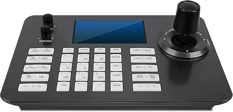 PTZ Controller 5 Inch LCD Screen Decoding H.264 and H.265 Network Support POE Support ON VIF 4D Joystick Decoding Keyboard (Video IP Controller)