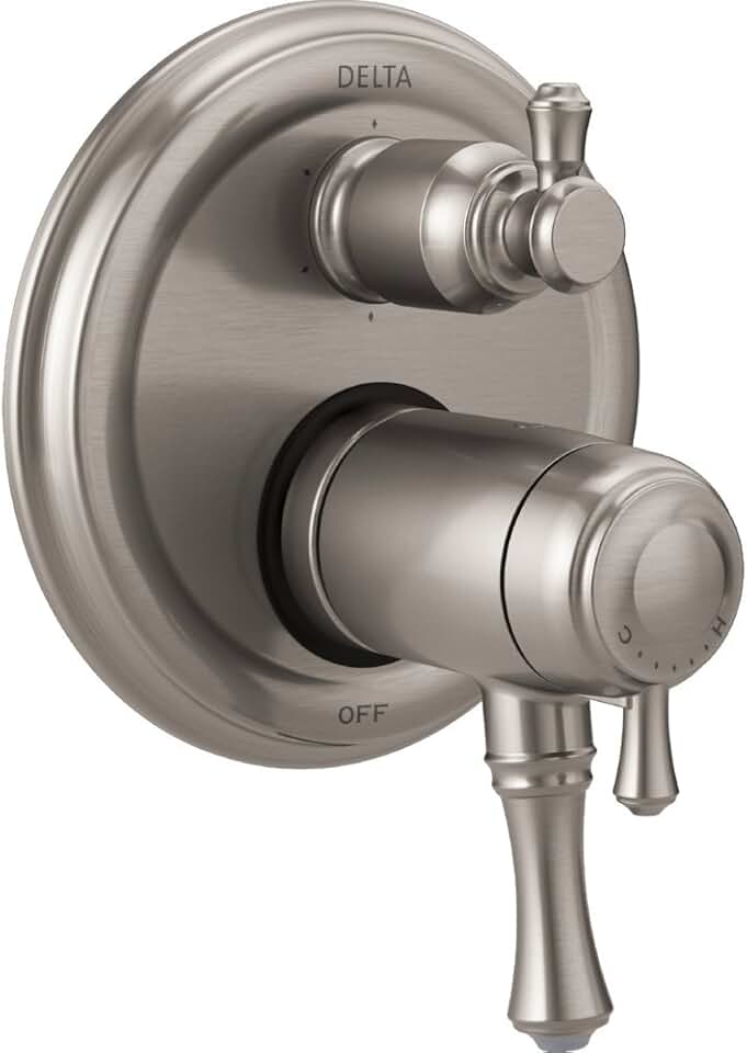 DELTA FAUCET T27T997-SS, Stainless Cassidy Traditional TempAssure 17T Series Valve Trim with 6-Setting Integrated Diverter
