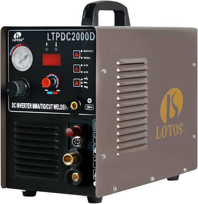 LOTOS LTPDC2000D 2024 Upgraded 3 in 1 Plasma Cutter TIG Sitck Welder Combo, 5/8