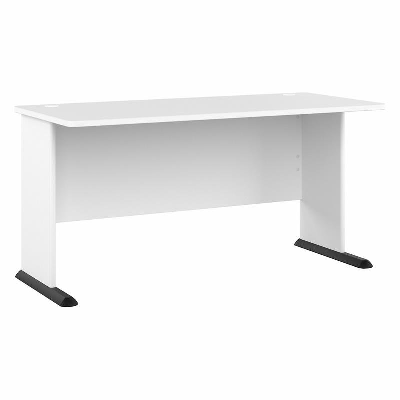 Pemberly Row Modern 60W Computer Desk in White - Engineered Wood
