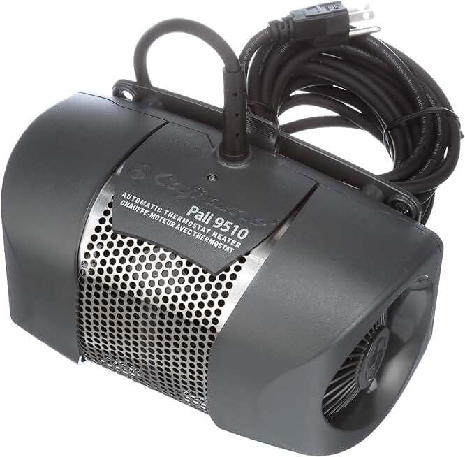 SEEKR by Caframo, Pali,Boat Engine Compartment Heater with Automatic Thermostat, Ignition Proof, Safe Self-Regulated PTC Element, Made in Canada, 1365 BTU / 400W, Black