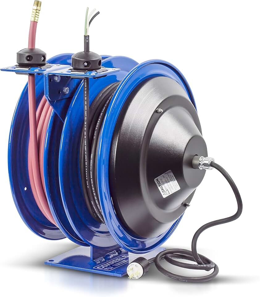 Coxreels C-L350-5012-X Dual Purpose Electric/Air Spring Rewind Reels: 50' 3/8