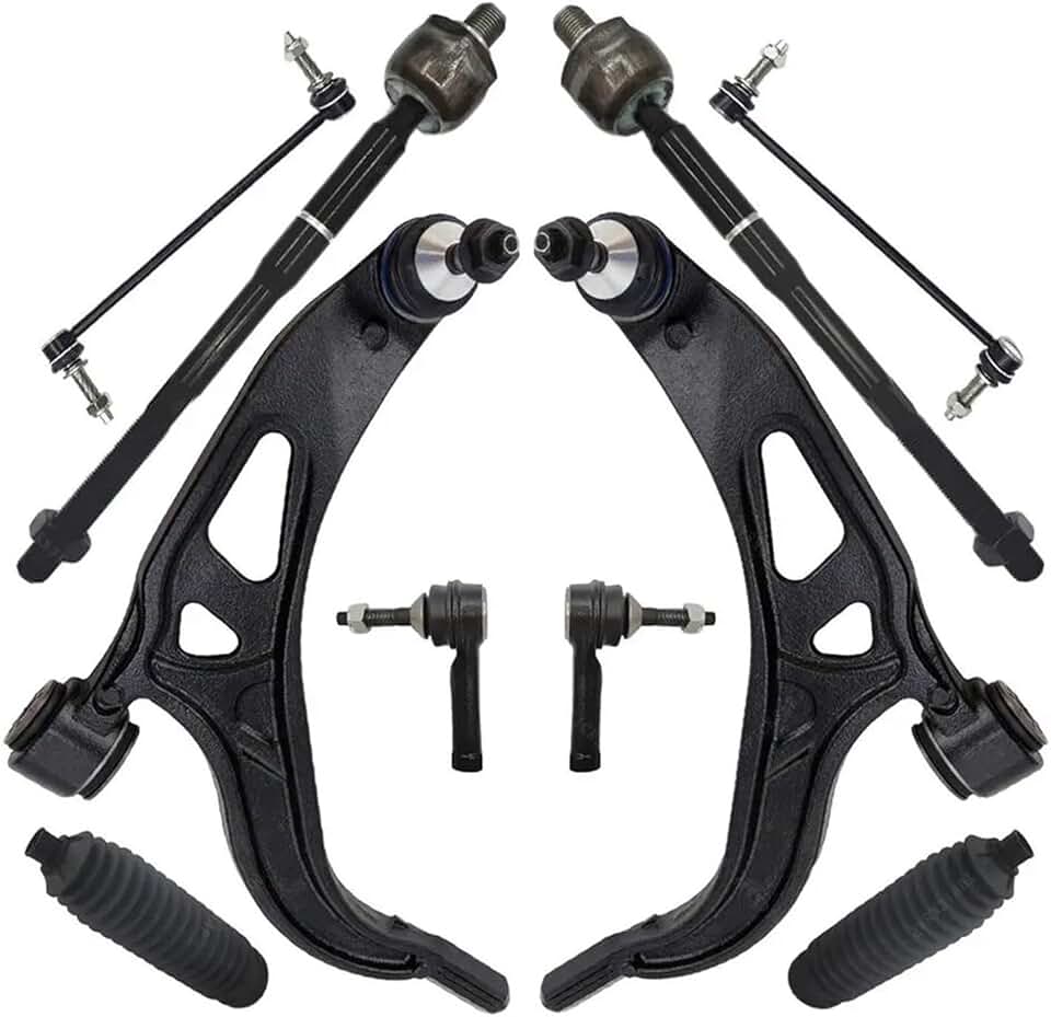 10pcs Suspension Kit Control Arms Tie Rods Sway Bar Links Steering Boots Compatible with Explorer Police 2011-2017