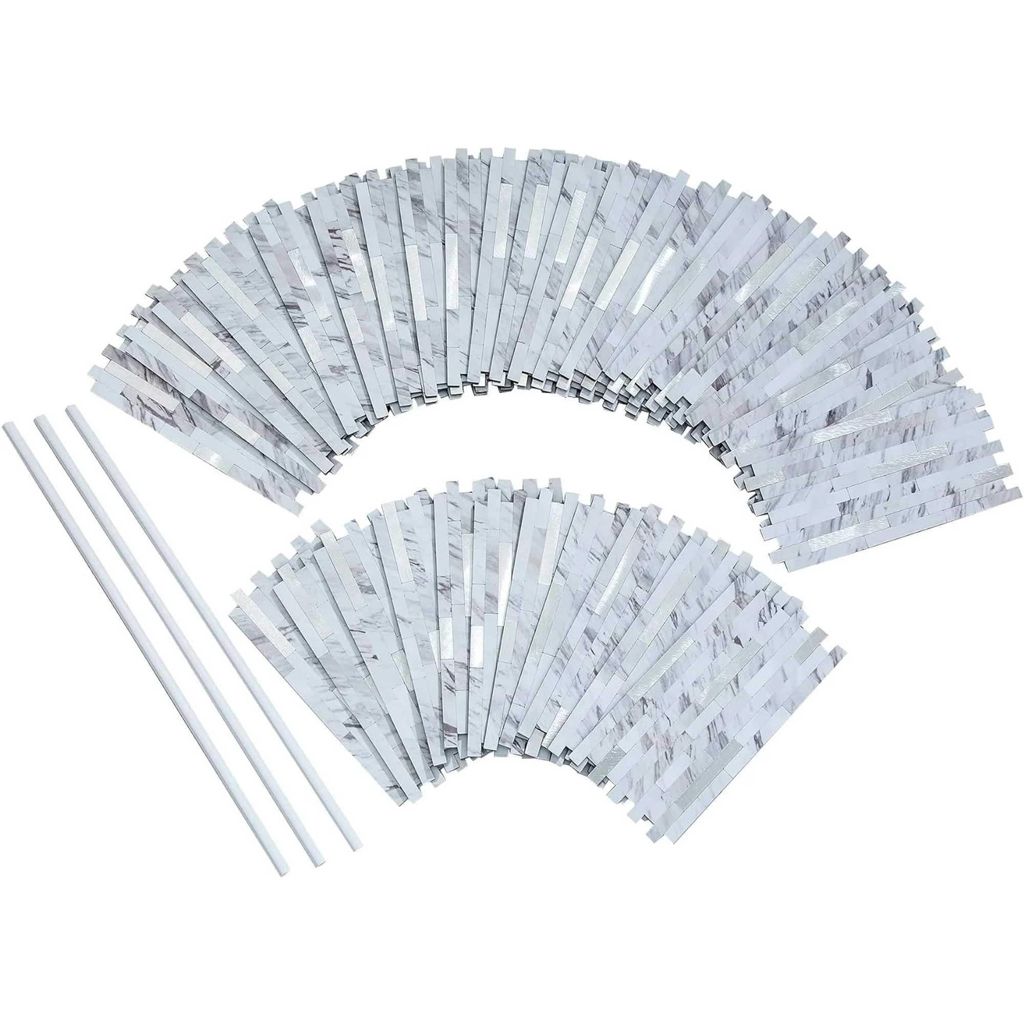 Peel and Stick Collage Tile in Marble Shine (15 Sq Ft Kit)