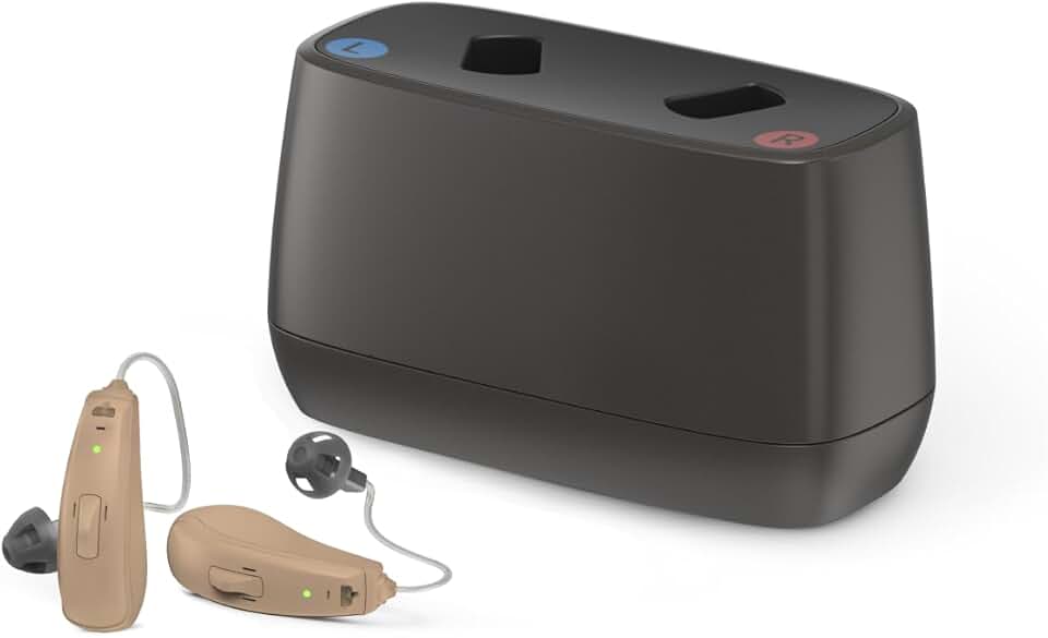 Jabra Enhance Select 50R OTC Hearing Aids, Audiology Team Care Included, Bluetooth Streaming for Calls, Music, Media for iOS & Android, Nearly Invisible & Comfortable, Noise Reduction - Beige