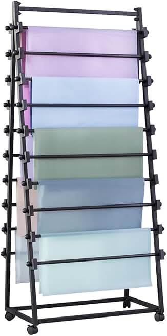 Scarf Rack Height 120cm Silk Scarf/Fabric/Towel Storage Rack, Modern Reversible Wrapping Paper Display Rack for Florist, Retail Store, Craft Room (Size : L 70CM/27.5'')