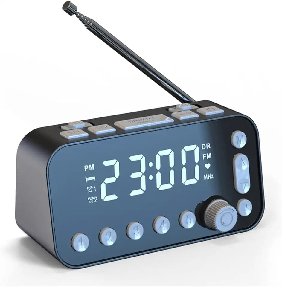 Digital Alarm LED Desk Clock Radio Charging Auto Sleep Backlight Adjustable Alarm Volume