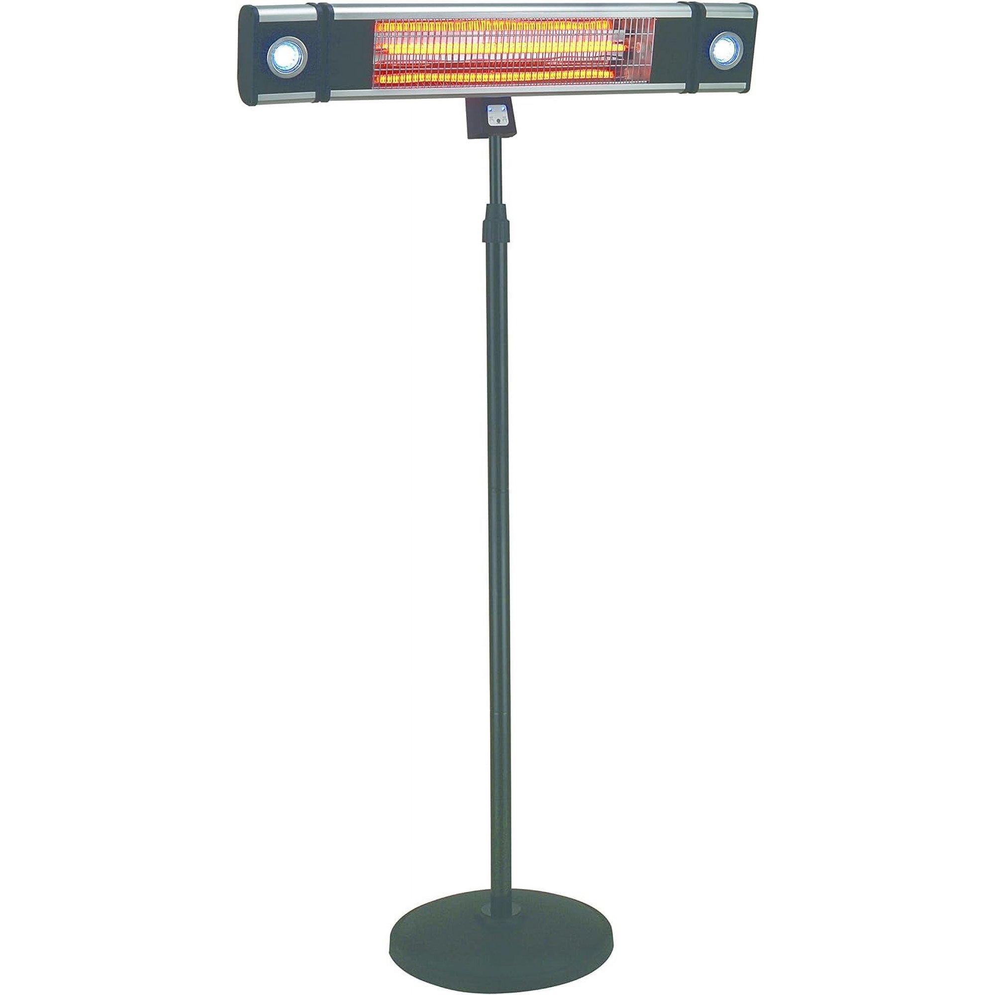 Infrared Electric Outdoor Heater - Freestanding With LED &