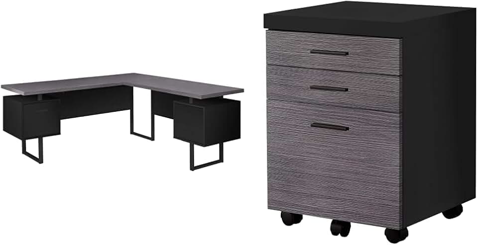 Monarch Specialties 7432 Computer Desk and 7403 Filing Cabinet Bundle