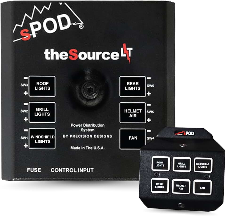 sPOD SourceLT Mini 6 Accessory Controller with Steering Wheel Mount Kit for Polaris RZR Pro R, Turbo R, or PRO XP UTV - USA 5-Year Warranty