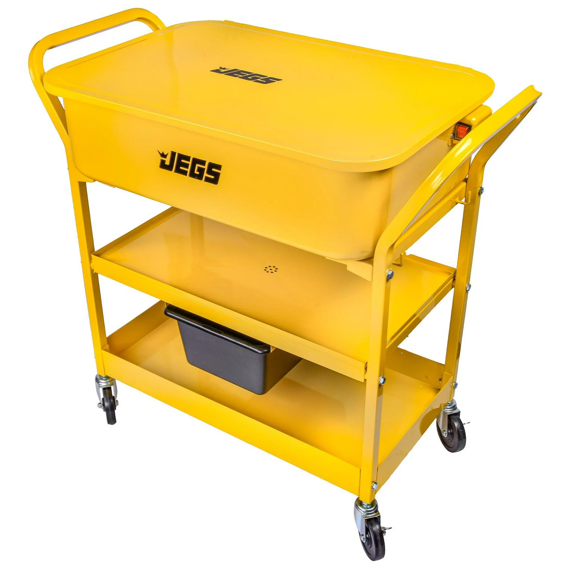 JEGS 81603 Portable Parts Washer Cart 20-Gallon Tank Solvent Capacity: 12-Gallon